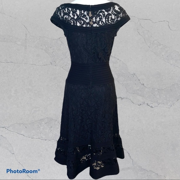Tadashi Shoji Black Lace Sheath Cocktail Dress - Picture 3 of 8